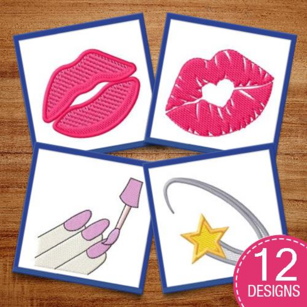 Picture of Kiss Embroidery Design Pack