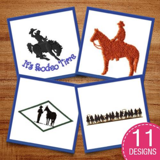 Picture of Cowboys & Horses Silouettes Embroidery Design Pack