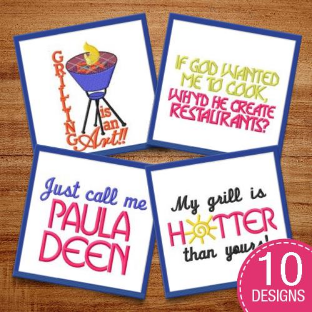 Picture of Fun Cooking Captions Embroidery Design Pack