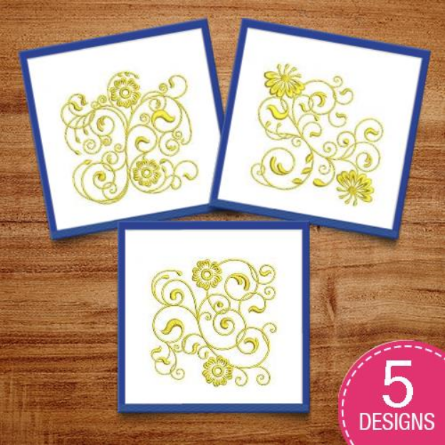 Picture of Golden Ornaments Embroidery Design Pack