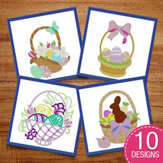 Picture of Easter Baskets Embroidery Design Pack