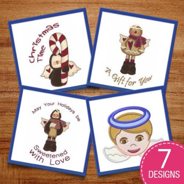 Picture of Christmas Angels Embroidery Design Pack