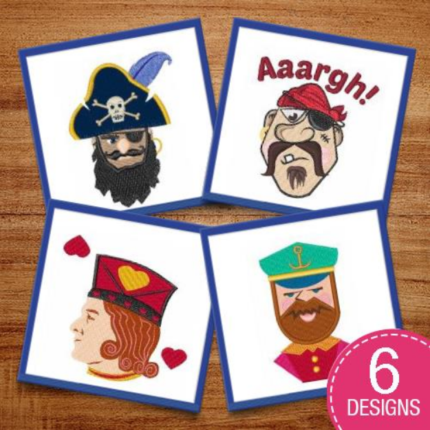 Picture of Character Heads Embroidery Design Pack