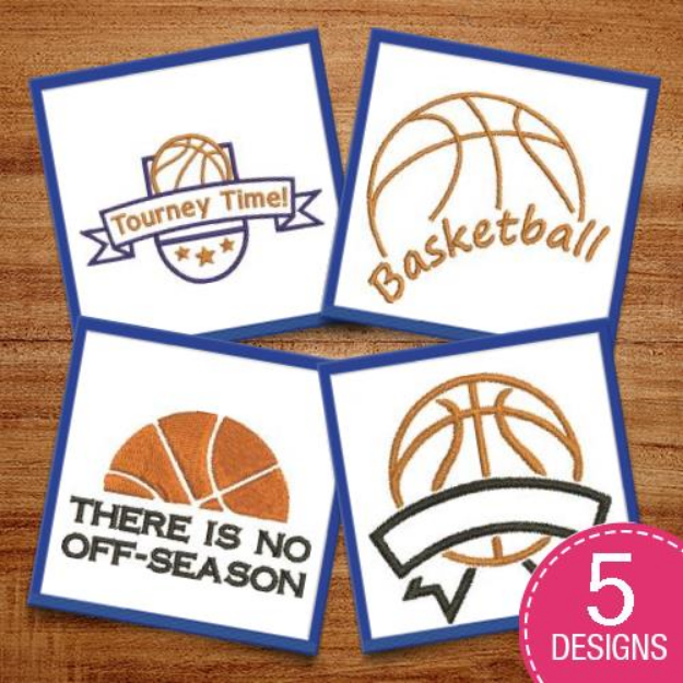 Picture of Basketball Season Embroidery Design Pack