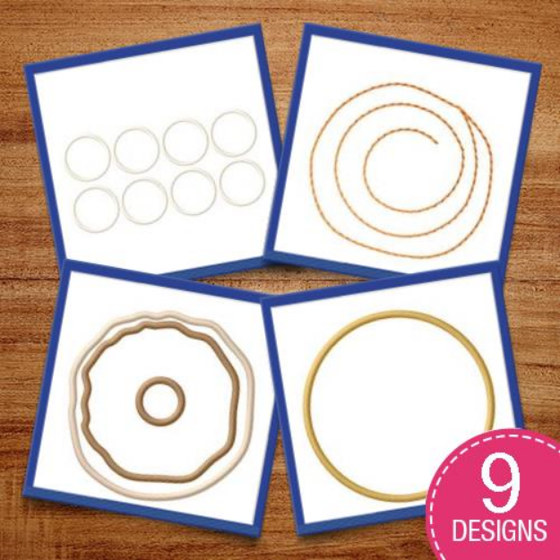 Picture of Circular Food Outlines Embroidery Design Pack