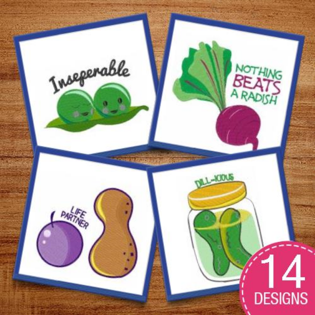 Picture of Veggies & Fruits Embroidery Design Pack