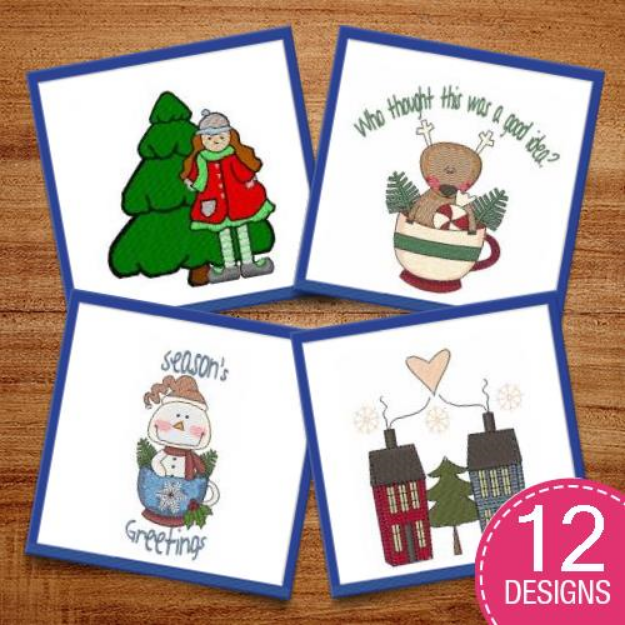 Picture of Seasons Greetings Embroidery Design Pack