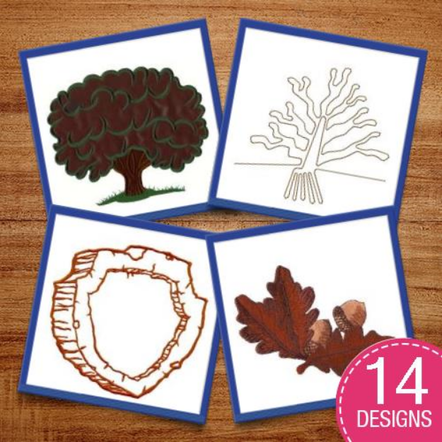 Picture of Trees & Outlines Embroidery Design Pack