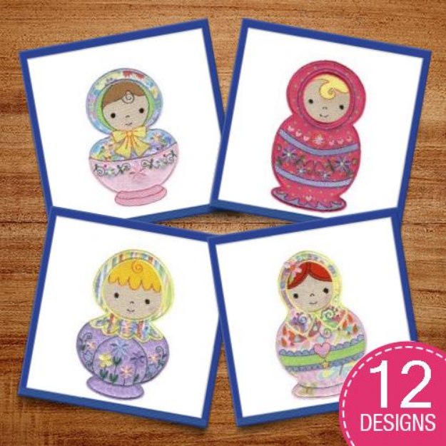 Picture of Russian Dolls Embroidery Design Pack