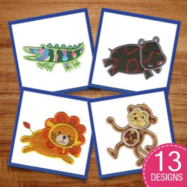 Picture of Jungle Daze Applique Embroidery Design Pack