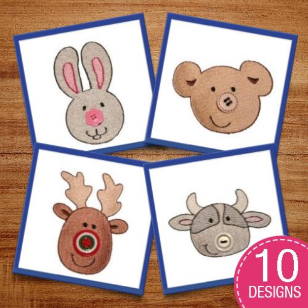 Picture of Button Nose Embroidery Design Pack