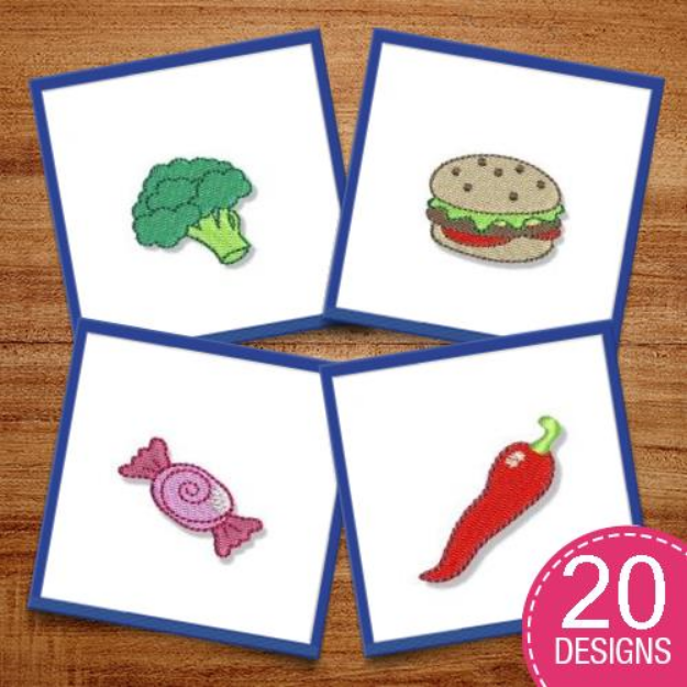 Picture of Food Minis Embroidery Design Pack