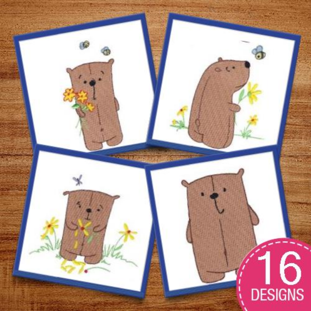 Picture of Daisy Bears Embroidery Design Pack