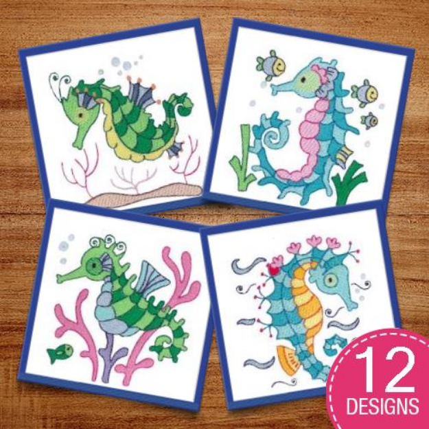 Picture of Seahorses Embroidery Design Pack