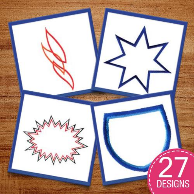 Picture of Shape Outlines Embroidery Design Pack