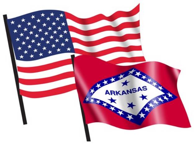 Picture of U. S. and Arkansas Flags SVG File