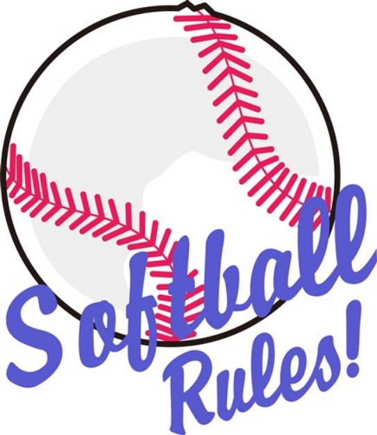 Picture of Softball Rules! SVG File