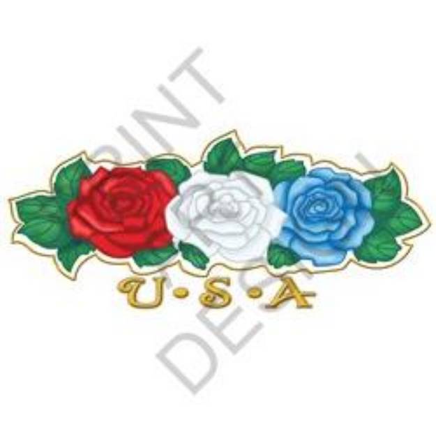 Picture of Patriotic Roses SVG File