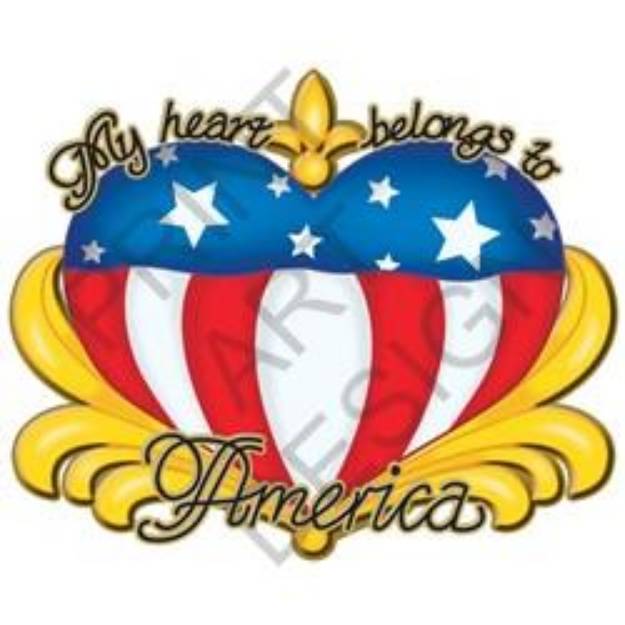 Picture of My Heart Belongs To America SVG File