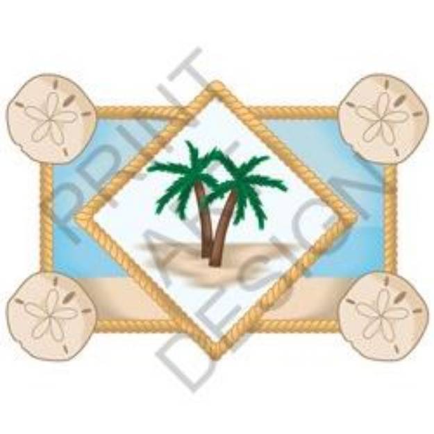 Picture of Sand Dollar & Palm Trees SVG File