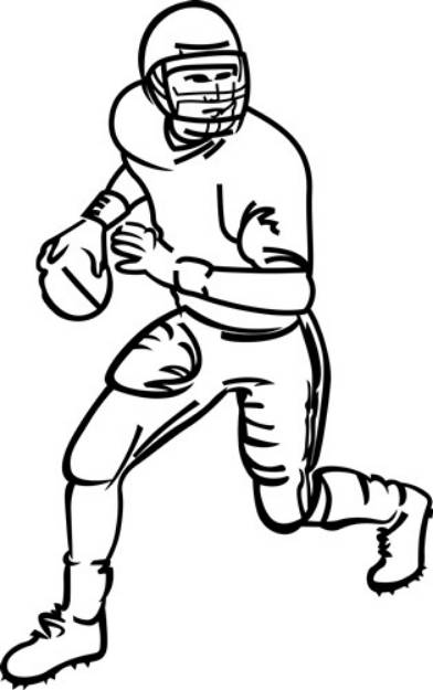 Picture of Football Player Outline SVG File