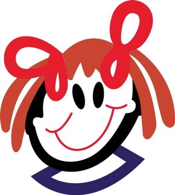 Picture of Stick Girl Head SVG File