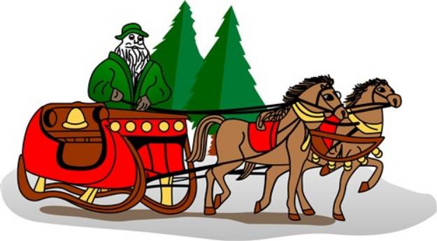 Picture of Santa On Sleigh SVG File