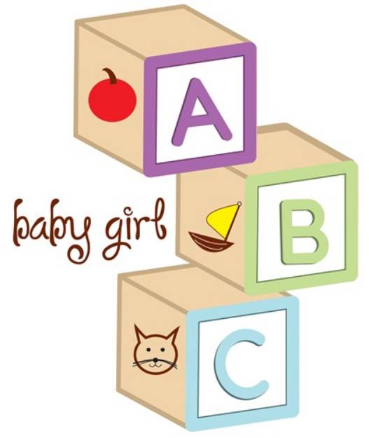 Picture of Baby Girl Blocks SVG File