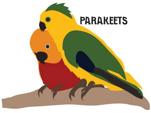 Picture of Parakeets on a Branch SVG File