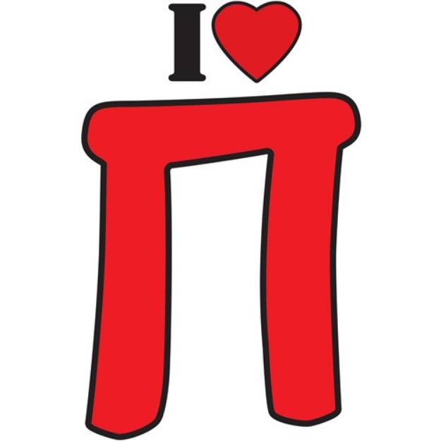 Picture of I love Pi SVG File