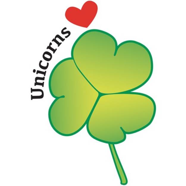 Picture of Unicorns Love Clover SVG File