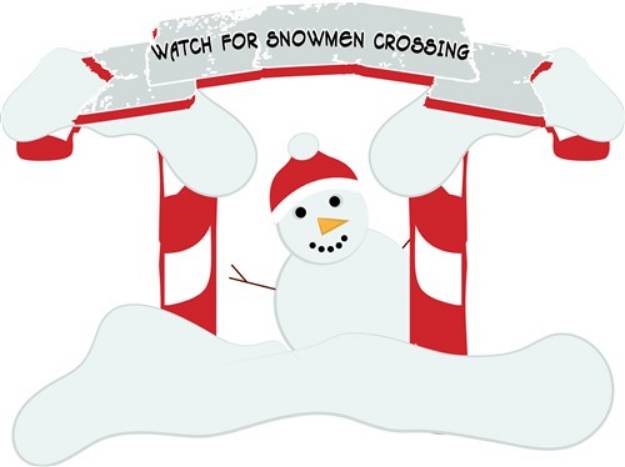 Picture of Snowmen Crossing SVG File