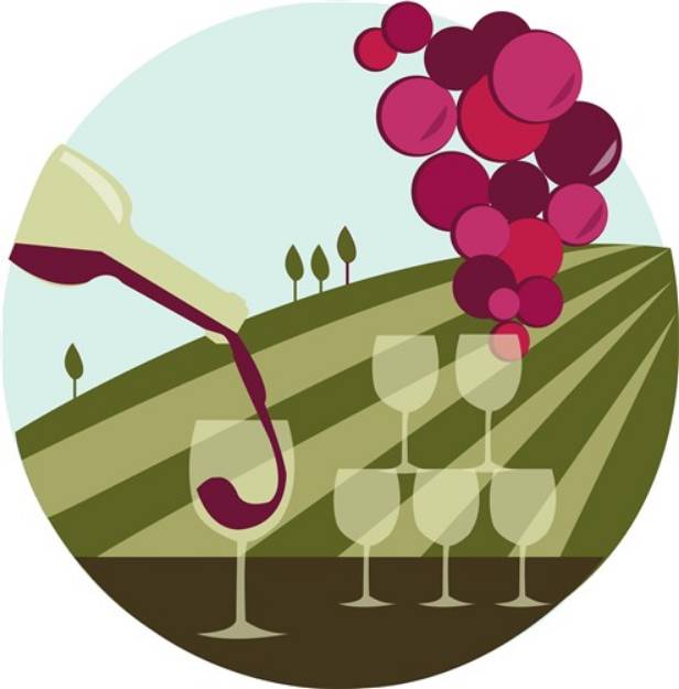 Picture of Vineyard Glasses SVG File