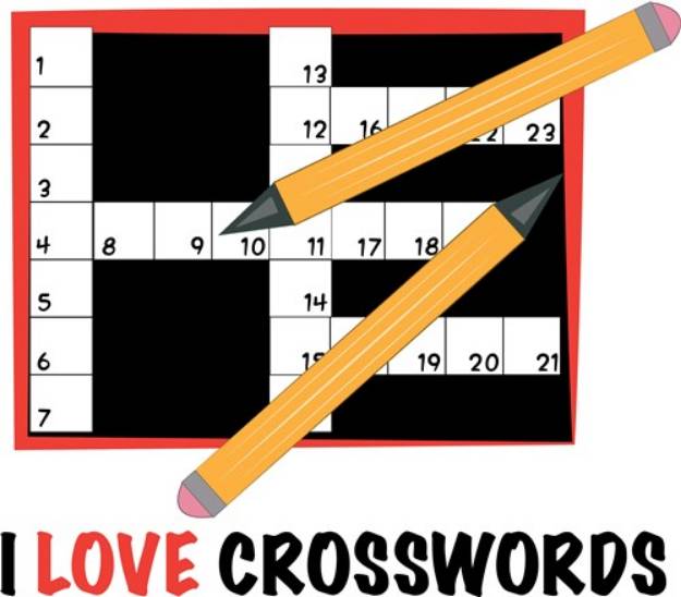 Picture of I Love Crosswords SVG File