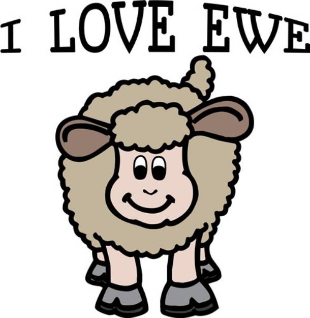 Picture of I Love Ewe SVG File