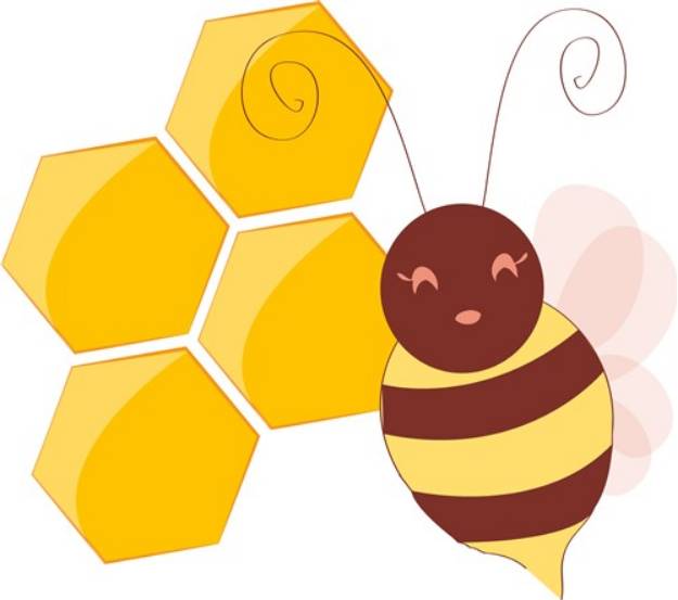 Picture of Bee & Honeycomb SVG File