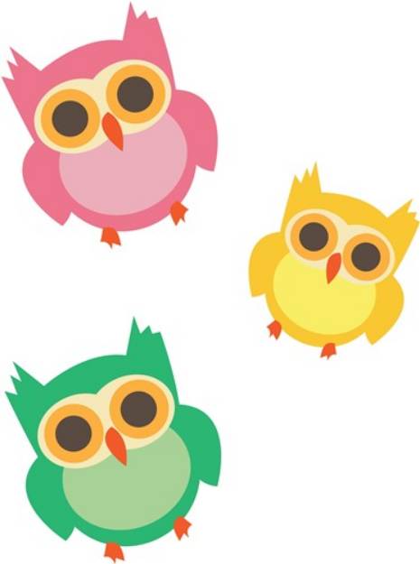 Picture of Colorful Owls SVG File