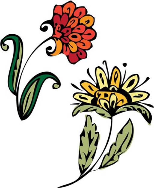 Picture of Two Flowers SVG File