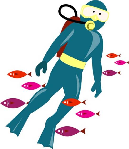 Picture of Scuba Diver SVG File