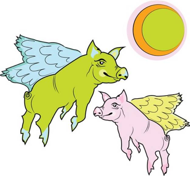 Picture of Flying Pigs SVG File