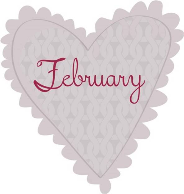 Picture of February Knit Heart SVG File