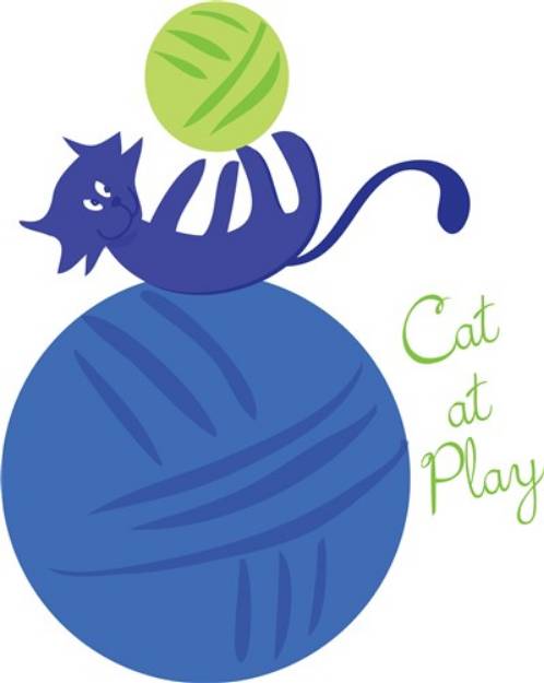 Picture of Cat At Play SVG File