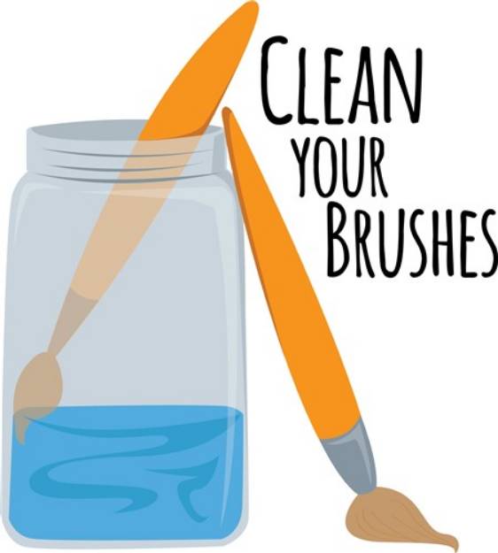 Picture of Clean Your Brushes SVG File