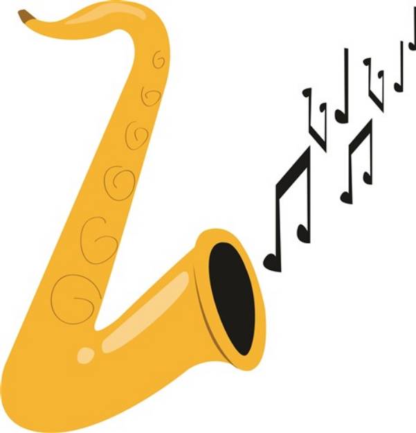 Picture of Saxophone Music SVG File