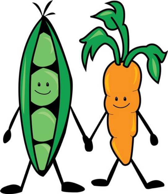 Picture of Peas & Carrots Pair SVG File