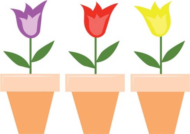 Picture of Tulips In Pots SVG File