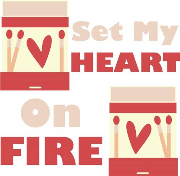 Picture of Heart On Fire SVG File