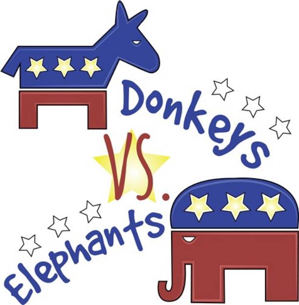 Picture of Donkeys Vs Elephants SVG File