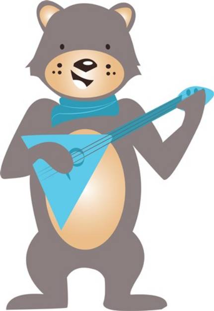 Picture of Bear & Guitar SVG File