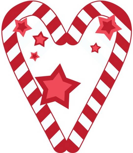 Picture of Candy Cane Heart SVG File